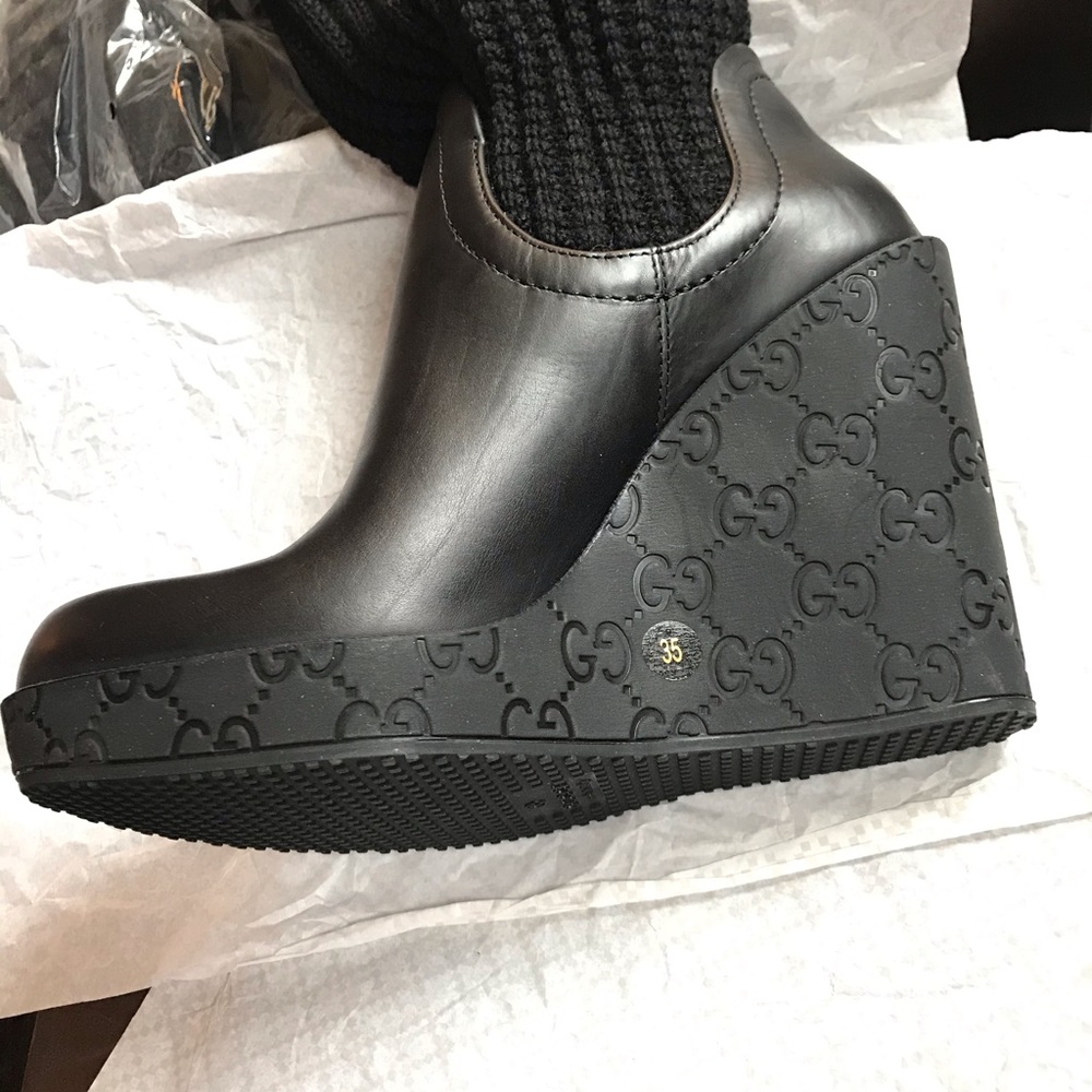 NEW Gucci size 35 Aspen Wool Babylon boots - Picture 3 of 10